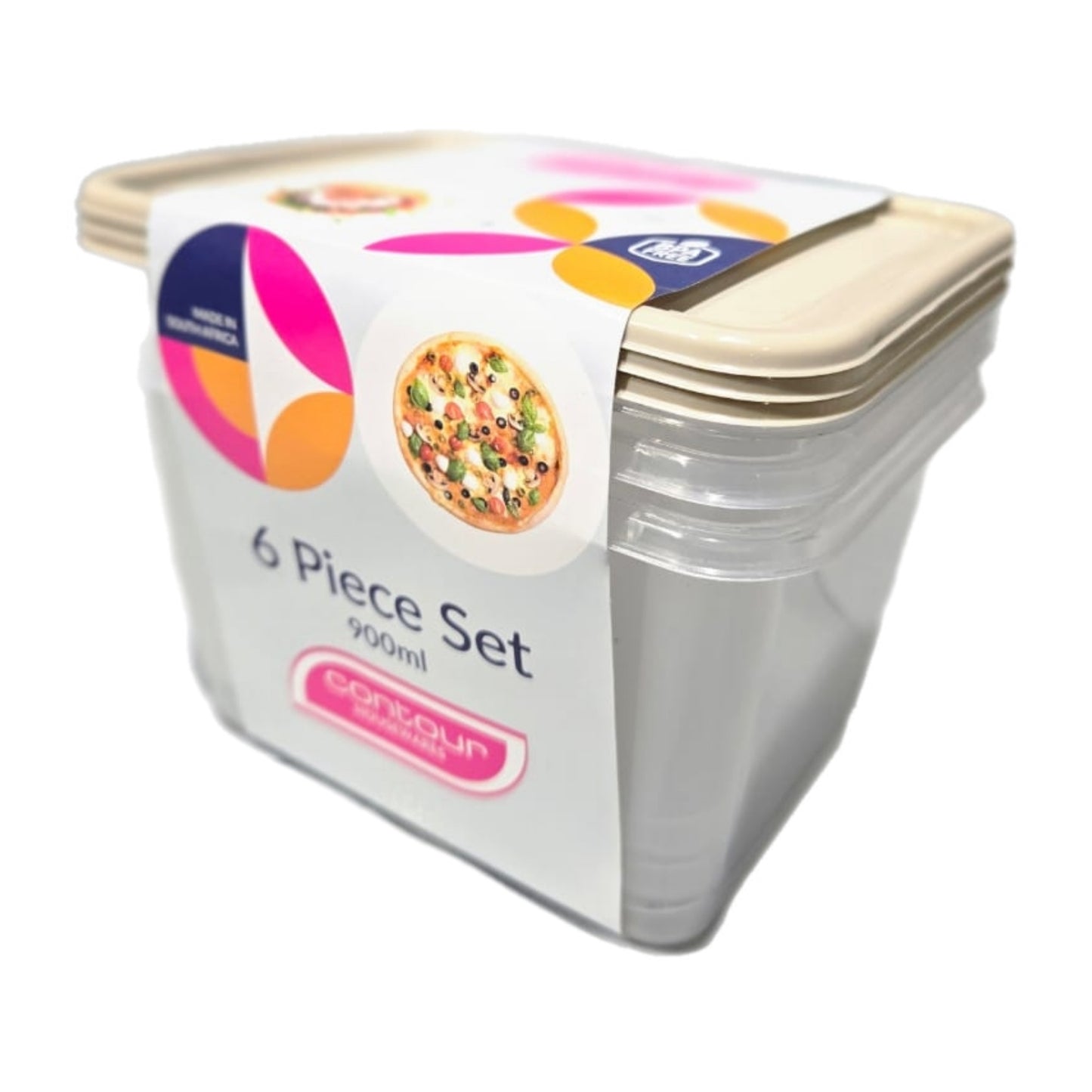 Contour Housewares 6 Piece Food Container Set – 900ml
