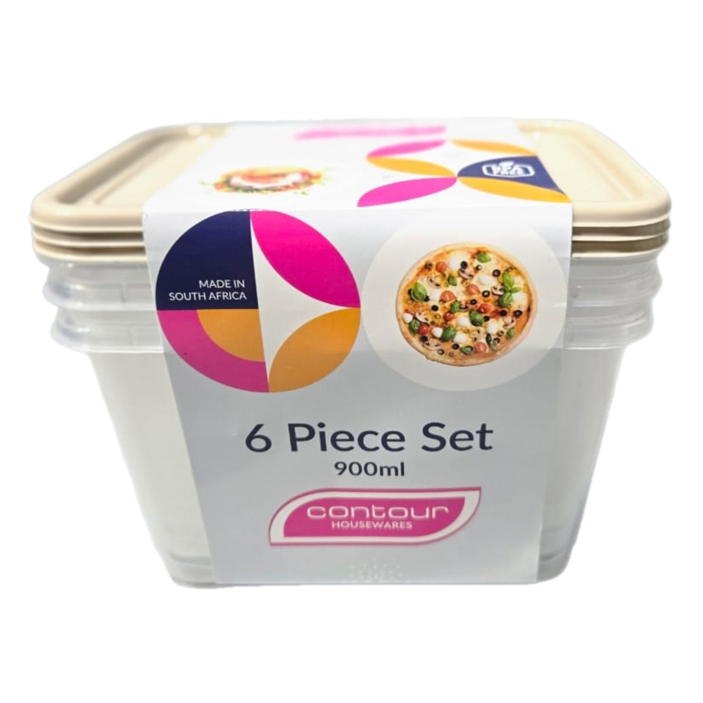 Contour Housewares 6 Piece Food Container Set – 900ml