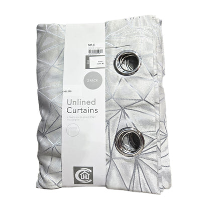 Eyelet Unlined Curtains – 2 Pack (130cm x 225cm)