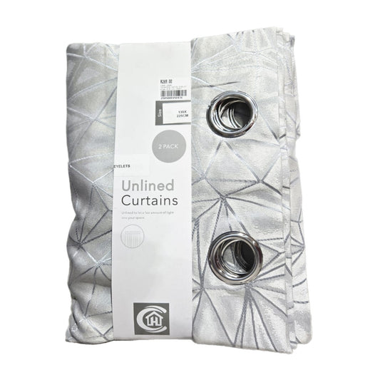 Eyelet Unlined Curtains – 2 Pack (130cm x 225cm)