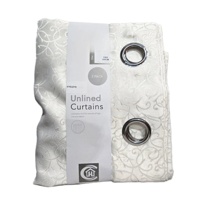Eyelet Unlined Curtains – 2 Pack (130cm x 225cm)