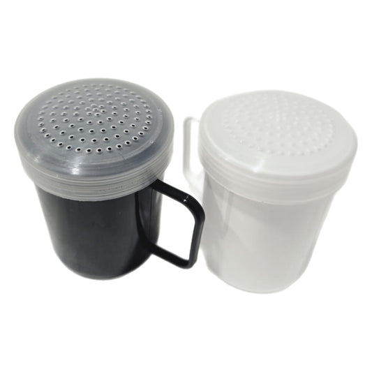 Plastic Spice Shaker Mug – 2 Piece Set (Black & White)