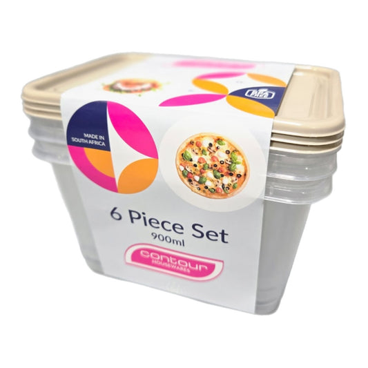 Contour Housewares 6 Piece Food Container Set – 900ml